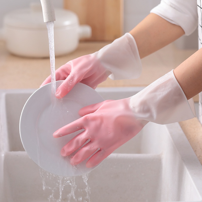 WJ1480 Sepasang Sarung Tangan Karet / Sarung Tangan Cuci Piring Latex
