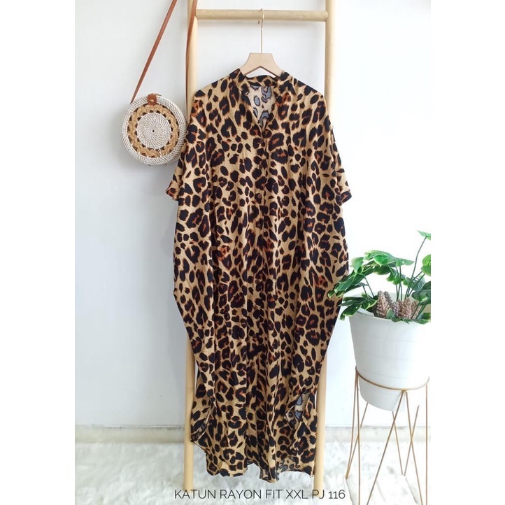 Dress Gamis Motif Macan Leopard