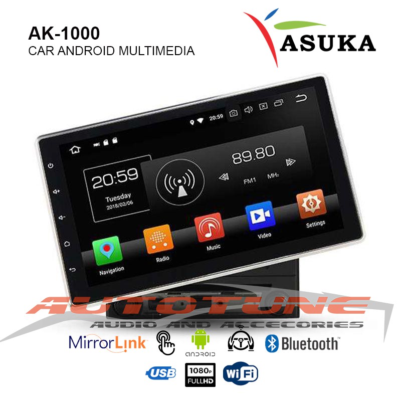 ASUKA AK-1000 BLACK ANDROID DOUBLE DIN
