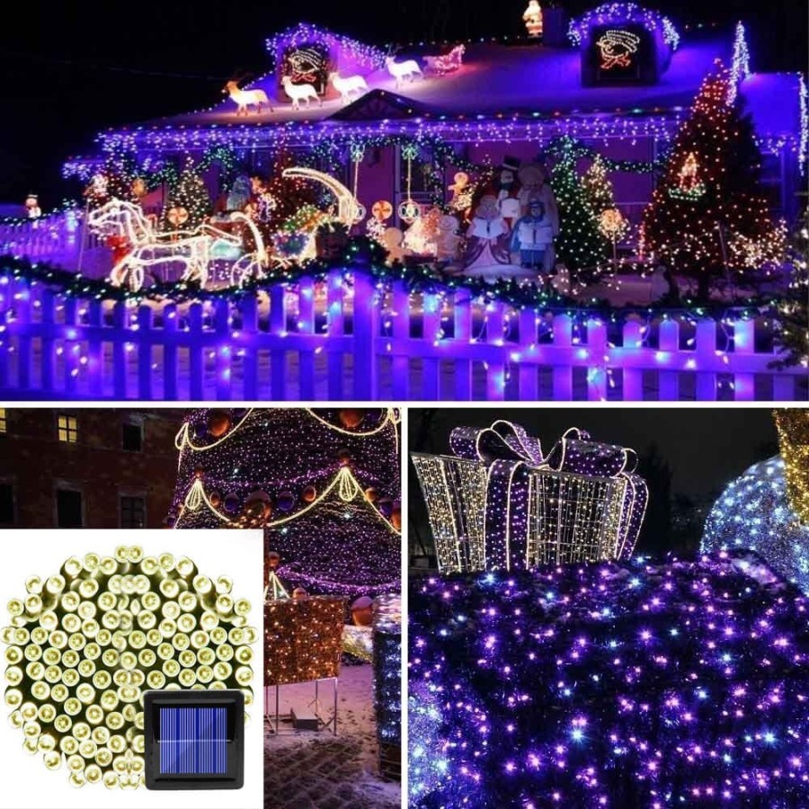 Lampu Hias Dekorasi Taman Solar Panel 100 LED 12 Meter - LCl01 - Warm White
