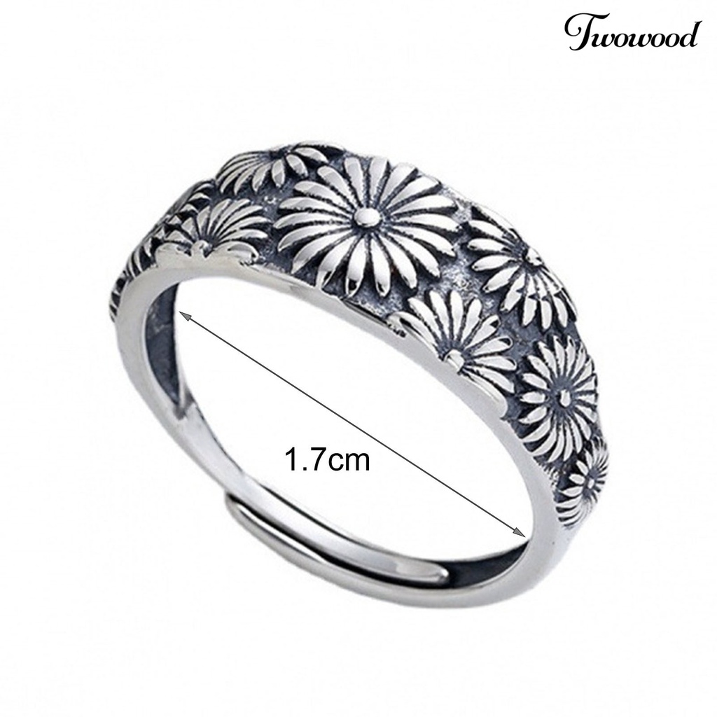 Cincin Adjustable Desain Chrysanthemum Gaya Vintage Untuk Pernikahan