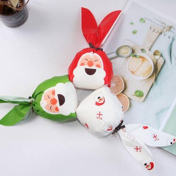 

sn Plastik Rabbit Santa Claus/ Goodie bag natal/ plastik souvernir edisi natal ( isi 10 ) TRQ