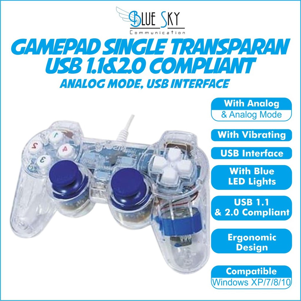 GAMEPAD MIKUSO SINGLE TRANSPARAN GP-009 GAMING