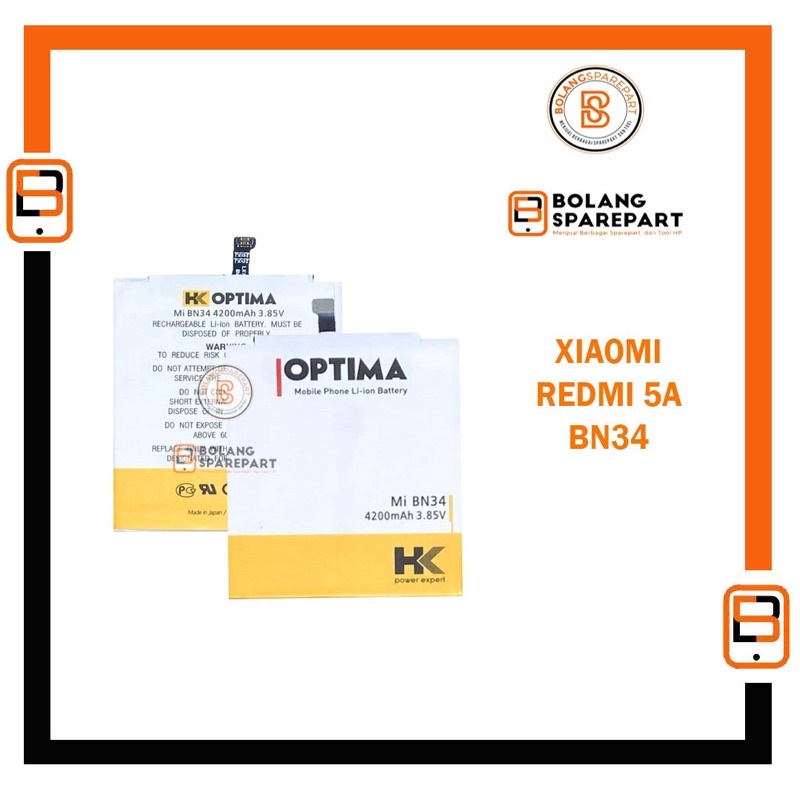 BATERAI BATRE XIAOMI REDMI 5A BN34 HK OPTIMA DOUBLE IC