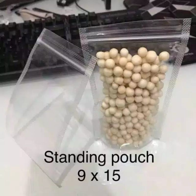 Standing pouch TEBAL 9X15 plastik ziplock klip Double Seal