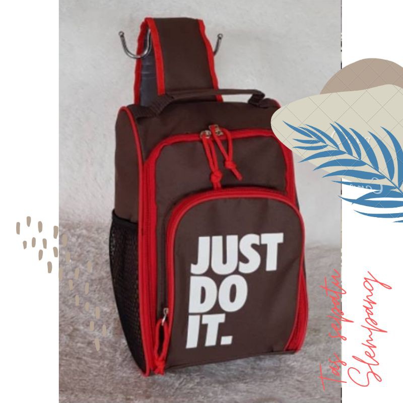 Tas Selempang Sepatu Pria Warna Solid Ada Jaring Untuk Botol Minum Tas Pria Tas Kecil Untuk Menaruh Sepatu Sendal by Polofelix