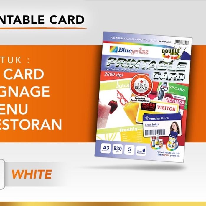 

Product Terlaris|LR25|IDcard ID Card A3 BLUEPRINT Printable Card White Kertas PVC Double Side 830 Micron