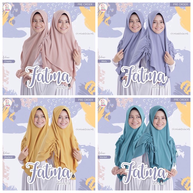 Khimar Fatma Veil size L by Azmeela-hijab serut instant pet antem double layer