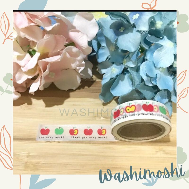 

Washimoshi Masking Washi Tape ApPle Design / washitape Motif Apel (10 meter)
