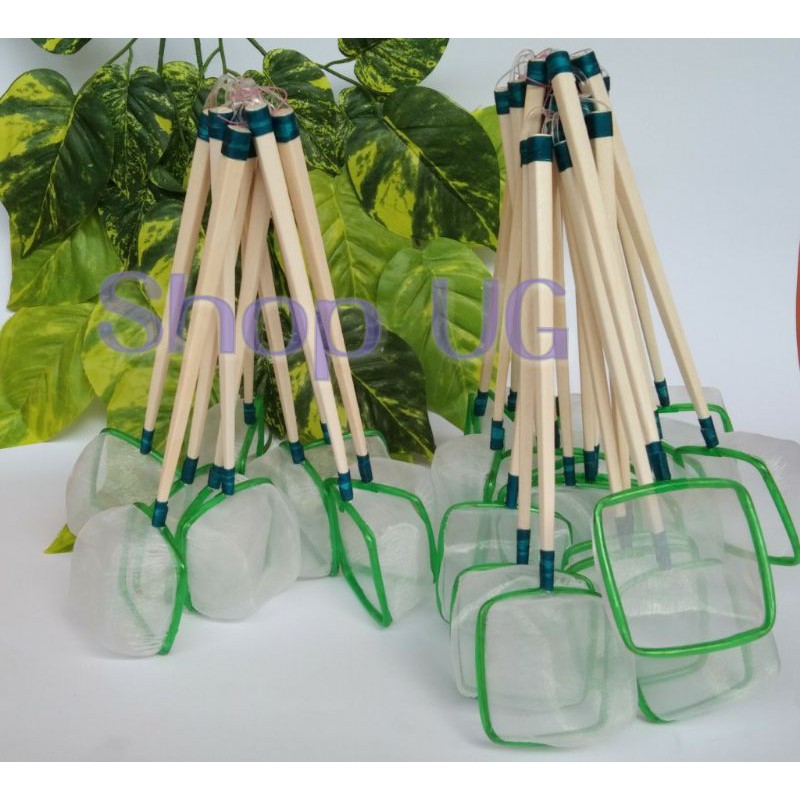 Serokan Saringan seser Ikan hias cupang guppy kutu air encu murah kotak kayu 6 cm ecer grosir