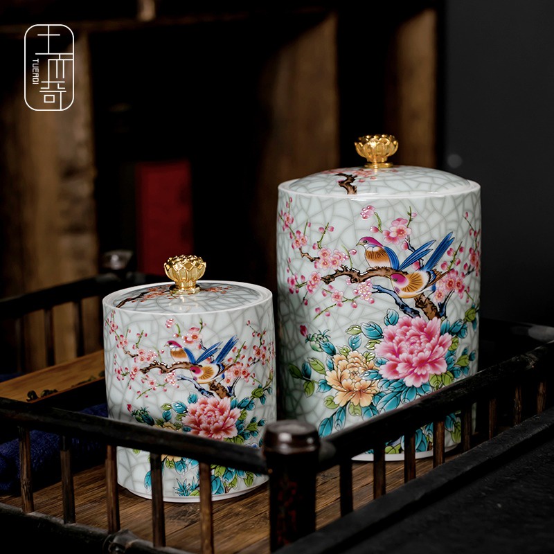 Royal Chinese Snack Storage Jar Tempat Aksesoris Bunga Mewah Tableware