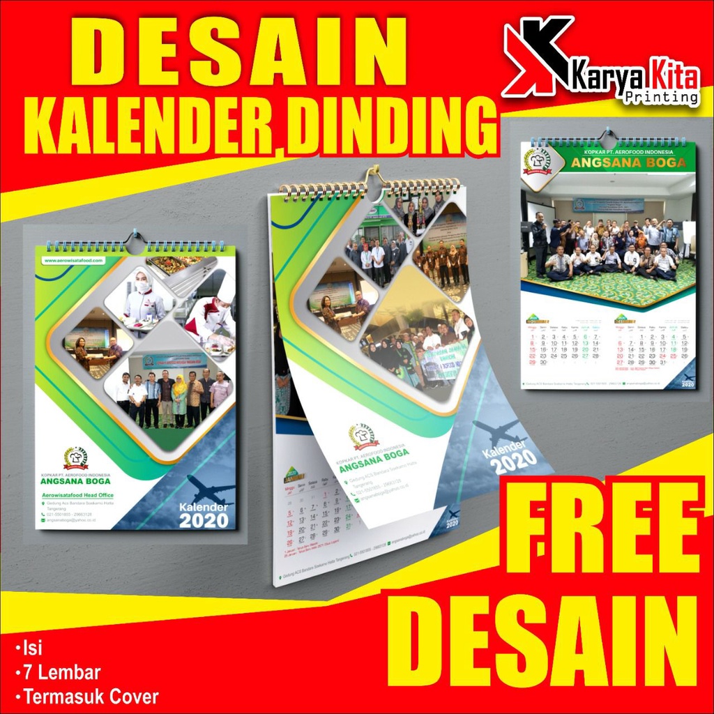 

Kalender dinding custom bebas desain Kalender bisa pakai foto Isi 7 lembar