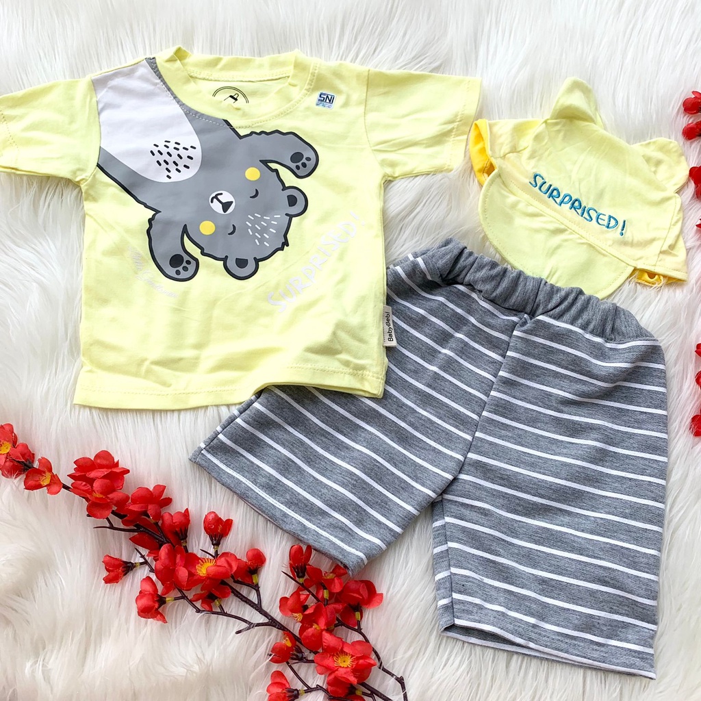 Baju setelan kaos celana kekinian fashion anak bayi cowok laki baby boy murah -sur