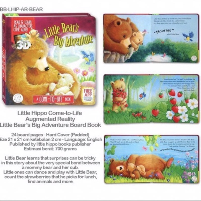 Little Hippo AR Books Little Bear’s adventure Augmented Reality boardbook Board Book