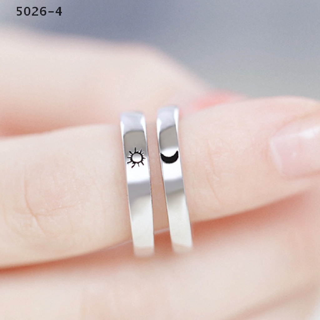 5026-4 Fashion Opening Adjustable Sun Moon Couple Rings For Wedding Anniversary Gift 5026-4