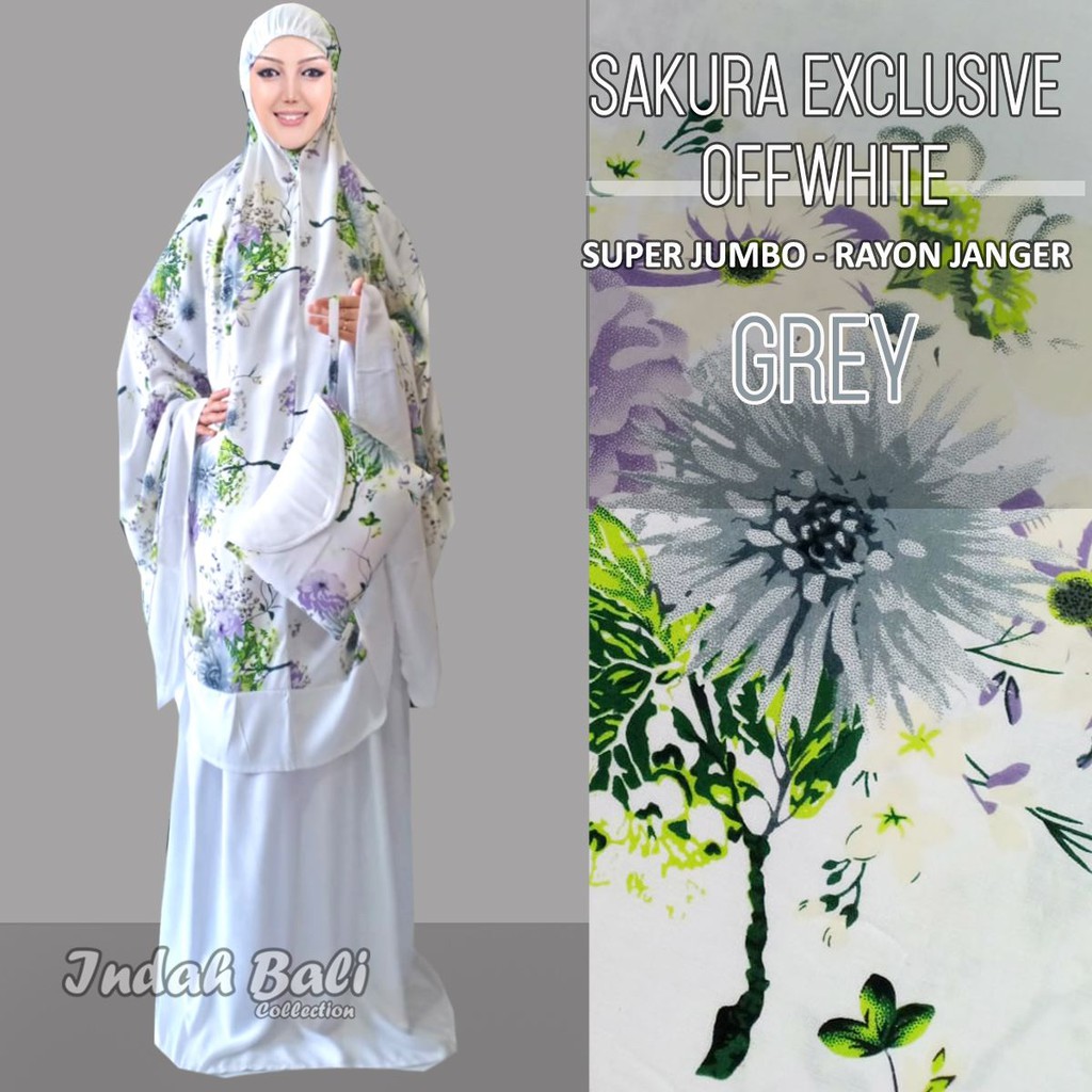 PROMO Mukena Bali Sakura Exlusive Off White