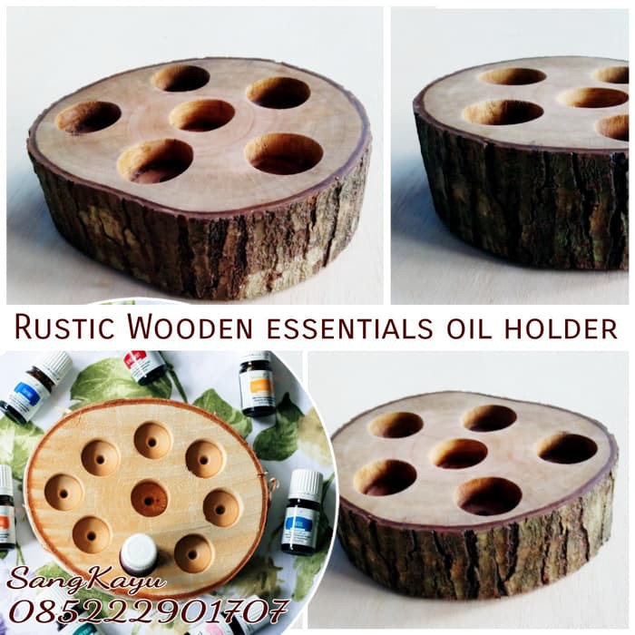 Rustic Wooden essentials oil holder storage