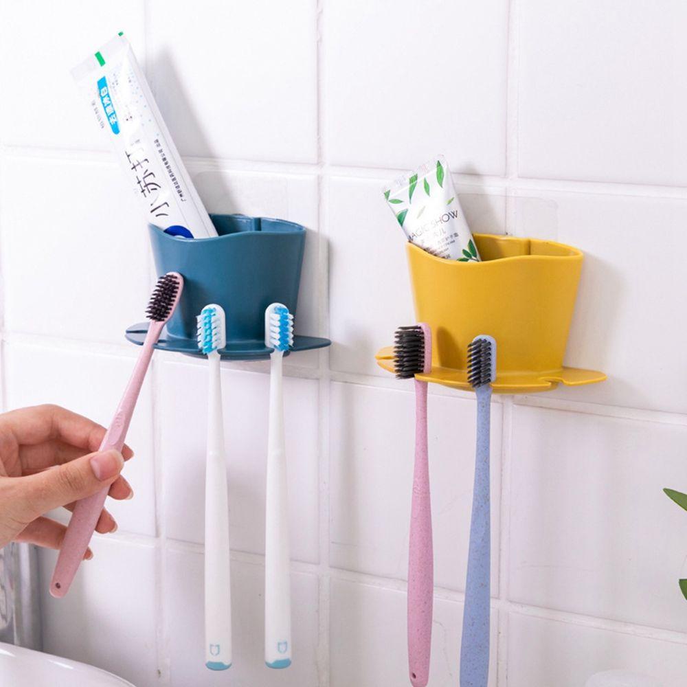 【 ELEGANT 】 Tempat Sikat Gigi Rak Alat Cukur Tempel Dinding Plastik Tooth Brush Organizer