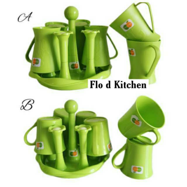 Rak Gelas TG1037 + Gelas Set isi 6pcs MOK7012/7030