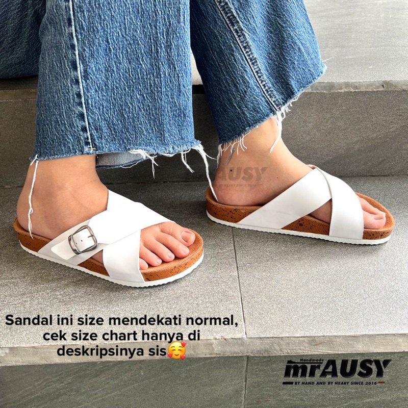 Sandal Selop Wanita Cewek Birken Casual mrAUSY Ringan Silang Gesper 1