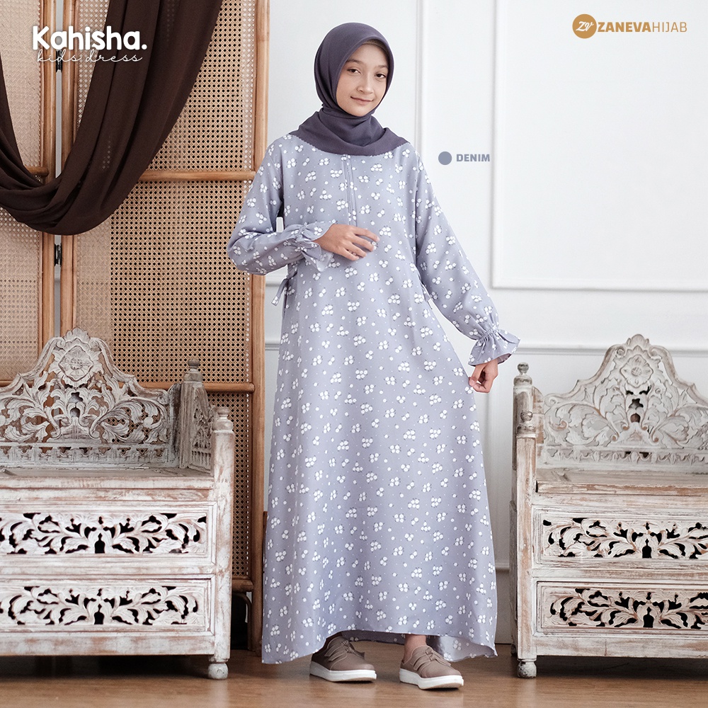 KAHISHA DRESS ANAK l MOTIF BUNGA CANTIK l KIDS WEAR l ZANEVA KIDS