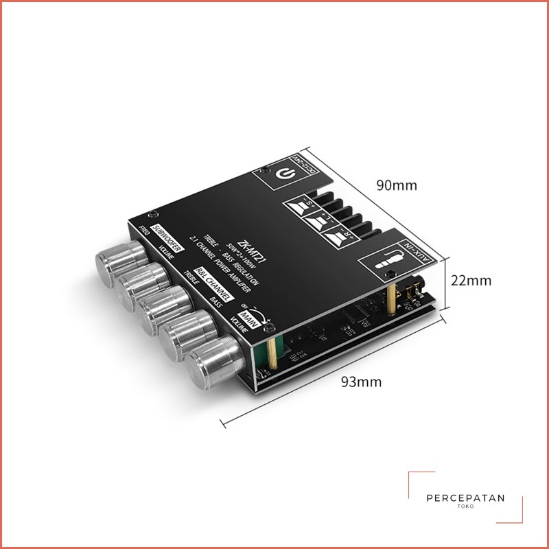 【ZK-MT21】 2.1 channel bluetooth modul penguat daya digital daya tinggi 50W * 2 + 100W nada tinggi dan rendah super subwoofer