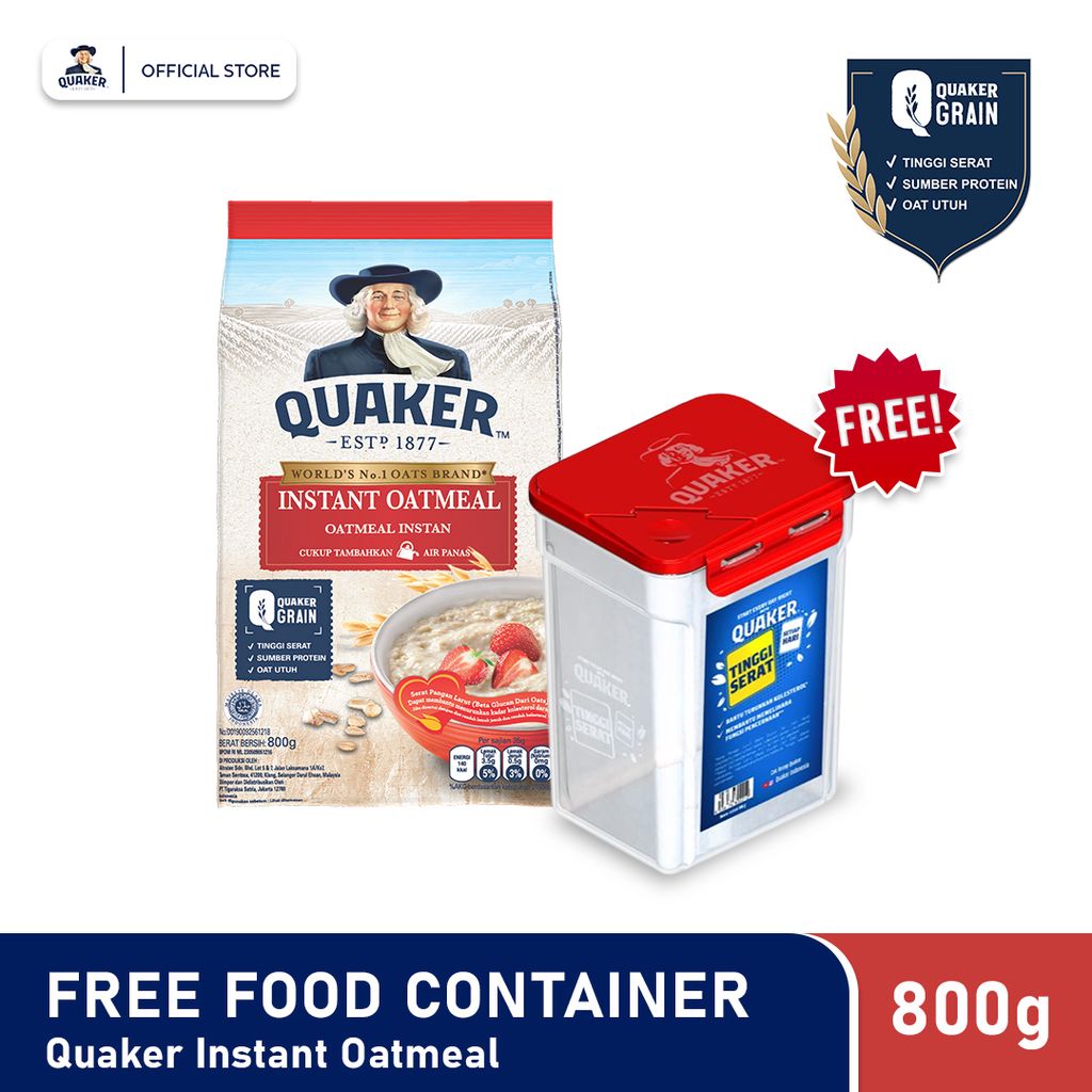 

Quaker Instant Oatmeal 800g + Free Food Container