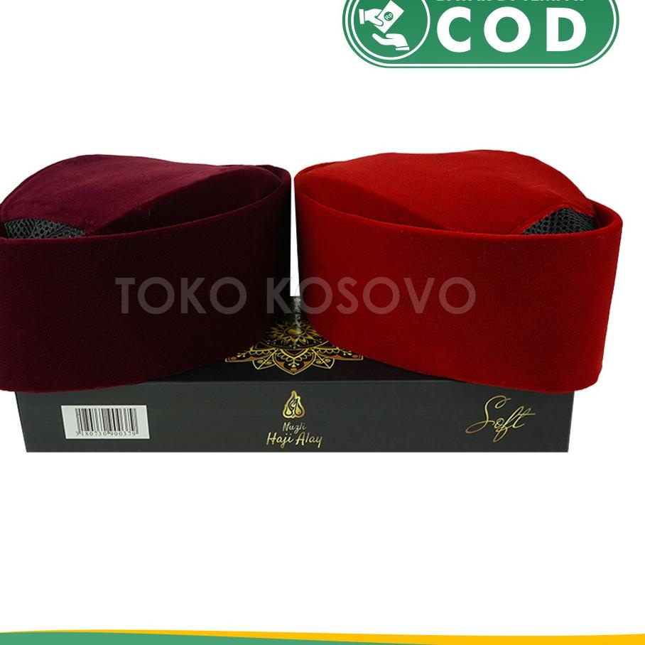 Hot Sale Songkok SUSUN HAJI ALAY Tinggi 8 9 AC Non AC / Peci Kopiah Hitam Merah Maroon Polos / Kopea