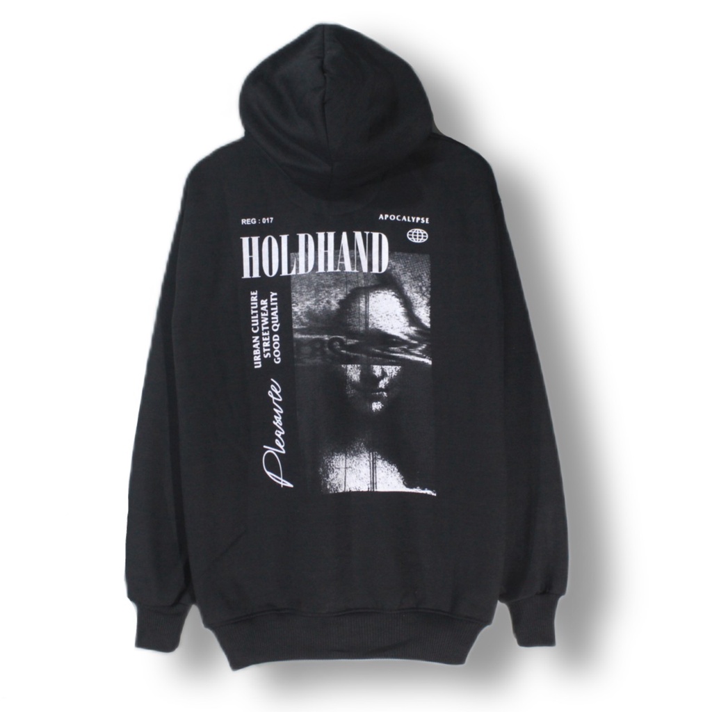 HOLDHAND HOODIE PULLOVER BLACK CASUAL SABLON PREMIUM ORIGINAL HOLDHAND