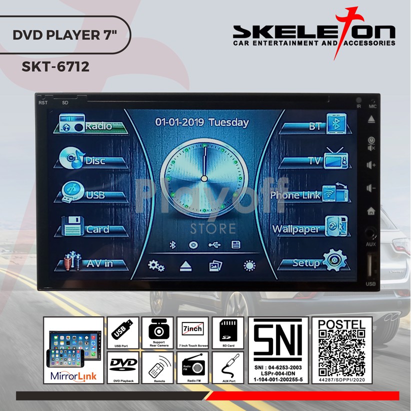 Double Din Mobil Tape DVD Skeleton TV Tuner Head Unit Bluetooth Multimedia Player