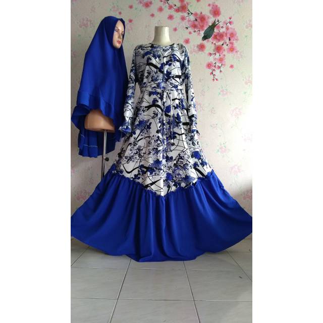 Gamis wolfis monalisa mix bublepop set khimar rempel non pet syari pesta mewah murah import busui