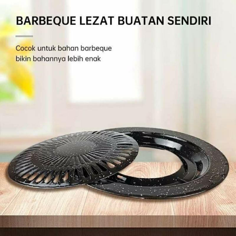 Grill Pan Pemanggang Bakaran BBQ / Panggangan Anti Lengket Smokeless