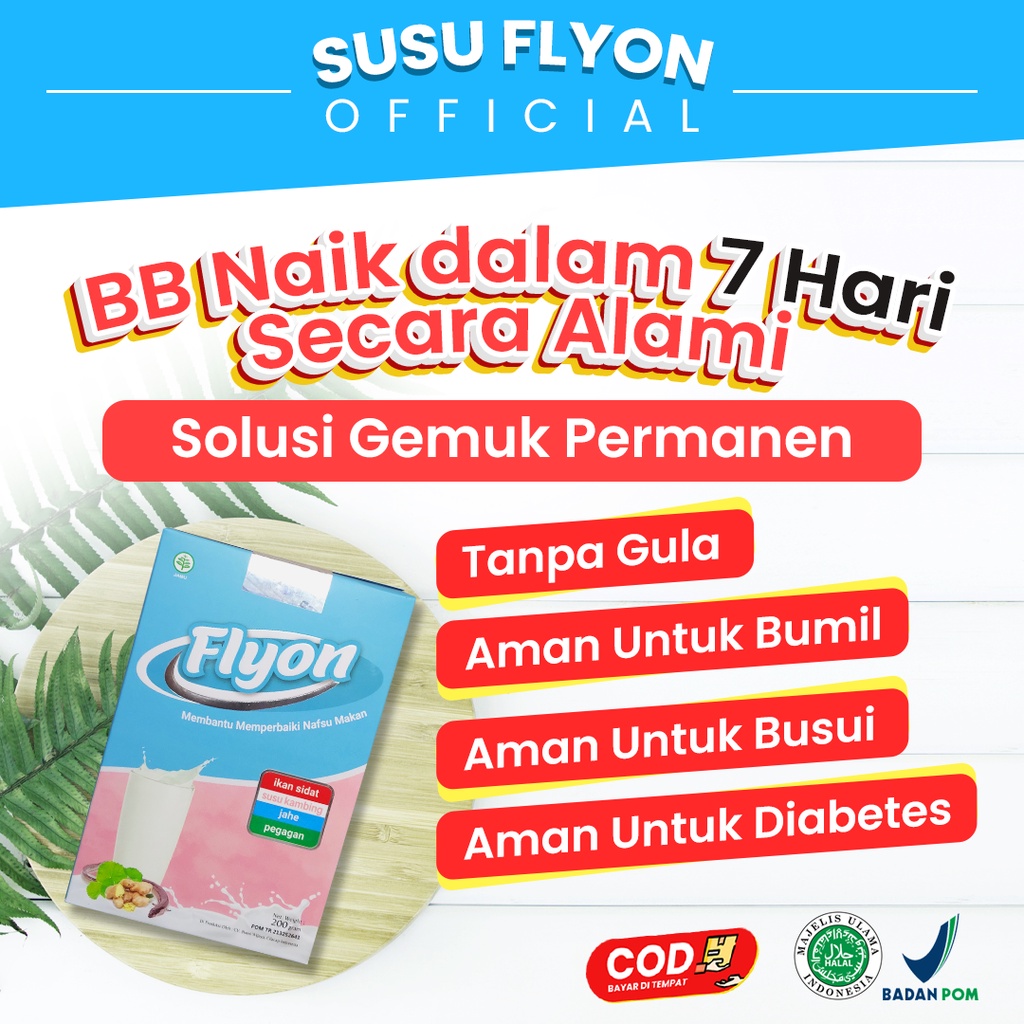 Susu Flyon Susu Penggemuk Badan Original Vitamin Penambah Berat Badan Suplemen Penambah Berat Badan Menambah Nafsu Makan Tinggi Protein-1