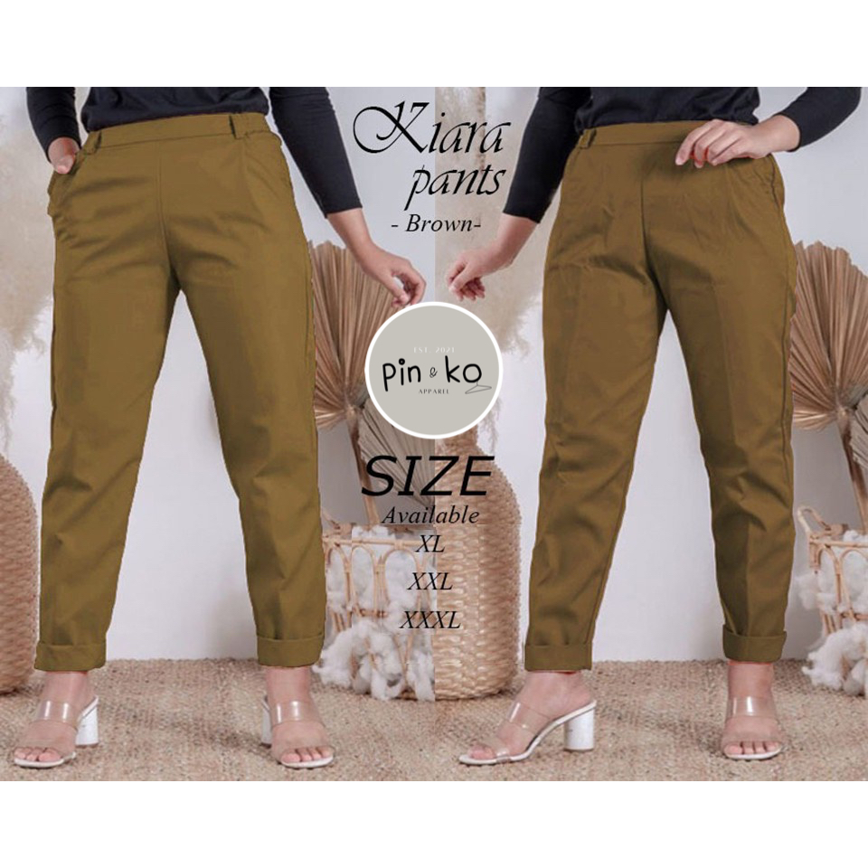 PIK - Celana Kiara XL (1801), XXL (1802), 3XL (1803)/Celana Chino Wanita/ Celana Kantor/ Celana Jumbo