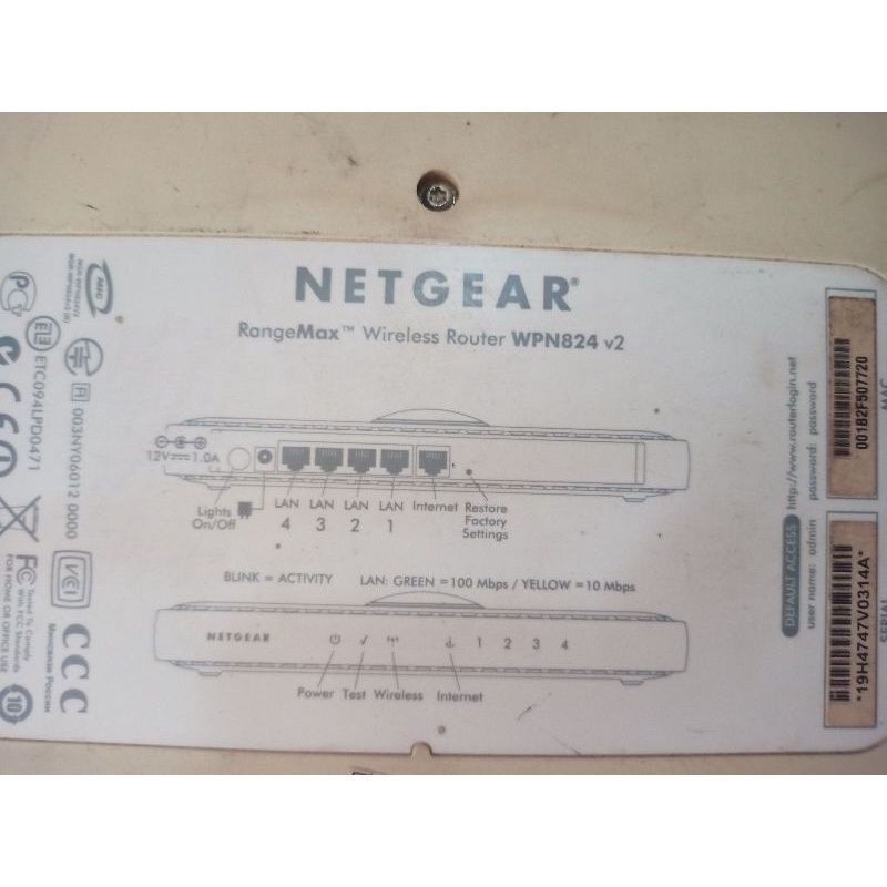 Netgear Wireless Router WPN824 v2