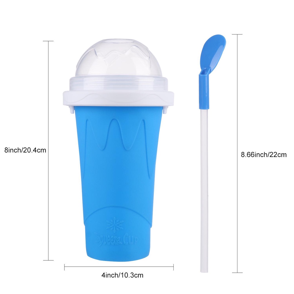 Solighter 1Pcs Slushy Cup DIY Milk Shake Kid Squeeze Cup Musim Panas Es Cepat Beku Magic Silicone Cup