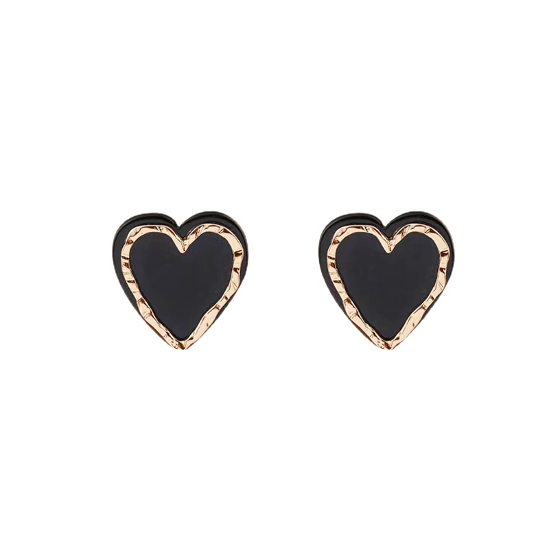 Anting Stud Desain Hati Besar Bahan S925 Silver Gaya Korea Untuk Wanita