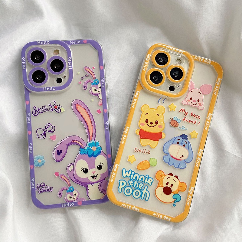 Soft Case TPU Transparan Motif Beruang Cover Iphone 14 13 Pro Max 12 11 XS XR X 8 7 6 Plus Mini SE