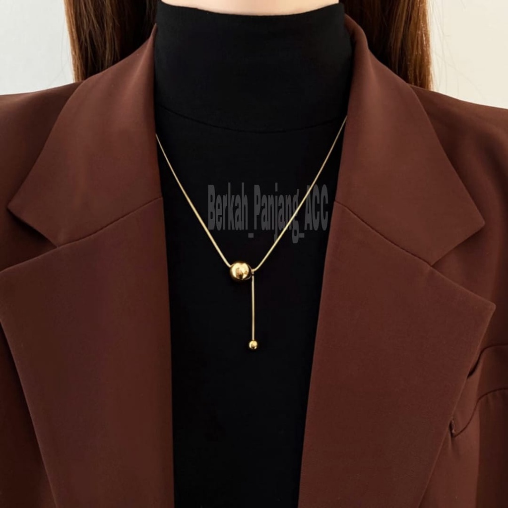 Kalung Titanium BOLA TANGKAI Lucu Perhiasan super berkelas fashion korea anti karat dan anti luntur ini