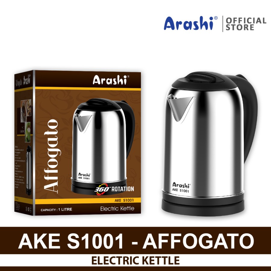 Arashi AKE S1001 Ketel Listrik Affogato Stainless Steel Cepat Panas 1L