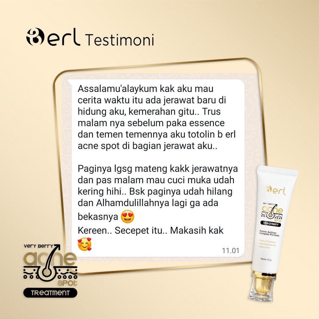 B Erl Very Berry Acne Spot Treatment Gel Bakuchiol Salicylic Acid Obat Jerawat Totol Original Asli BPOM