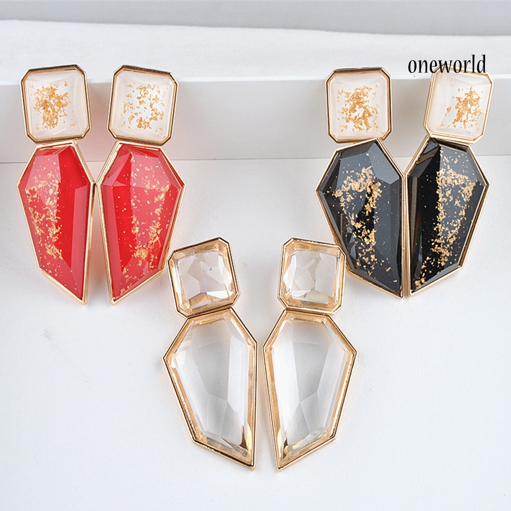 OW@ Fashion Party Women Irregular Geometric Acrylic Statement Drop Earrings Jewelry