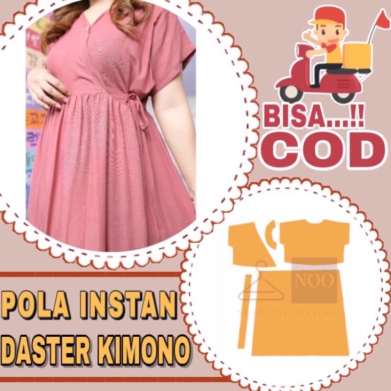 BISA COD✔️ Pola instan daster kimono midi kekinian - Pola jiplak daster kimono - Pola cetak daster t