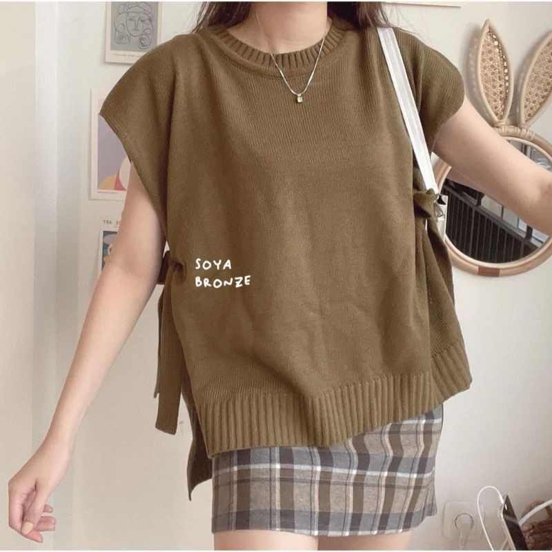 SOYA VEST Rompi Tali WANITA VEST RAJUT TEBAL PREMIUM Koreanstyle