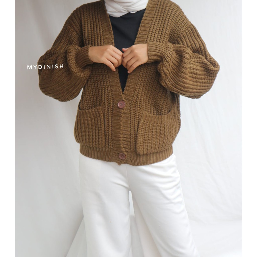 elle pocket cardy - Cardigan Wanita Rajut