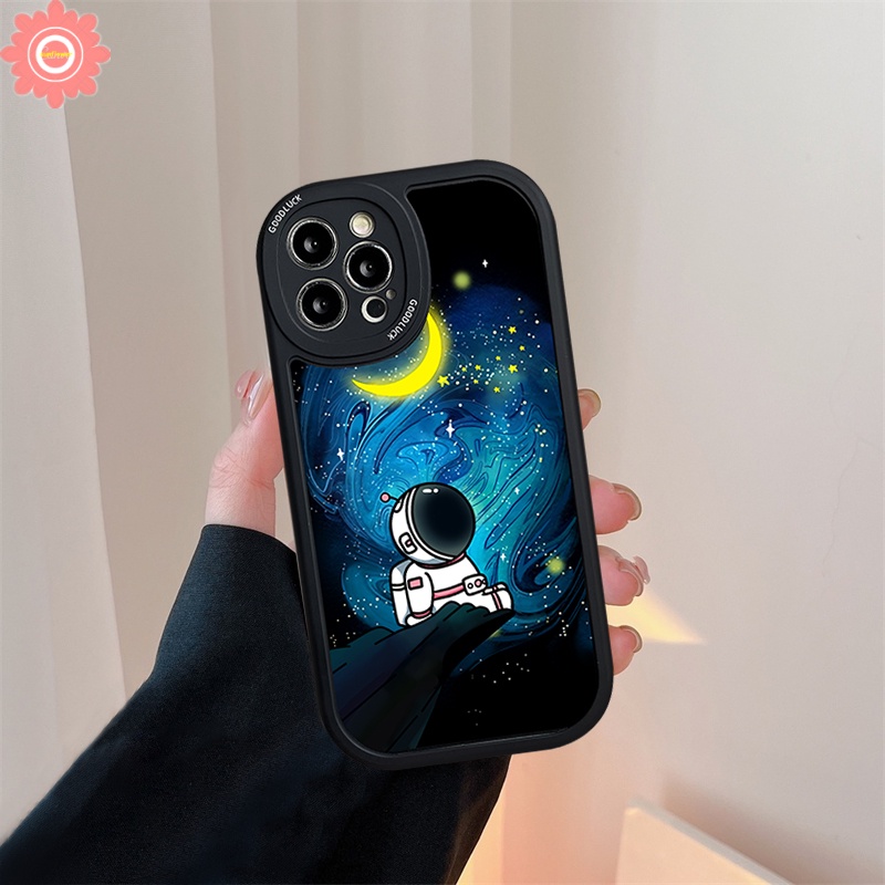 Trendy Casing Soft Case Realme C53 C55 10 Pro Plus C30 C12 8 8i 9i C15 C25 C25Y C31 C35 C21Y C25s C11 GT C3 C21 C17 C20 8Pro 6i 5i 6 5s 5 6s NASA Kartun Astronot TPU Belakang Sarung