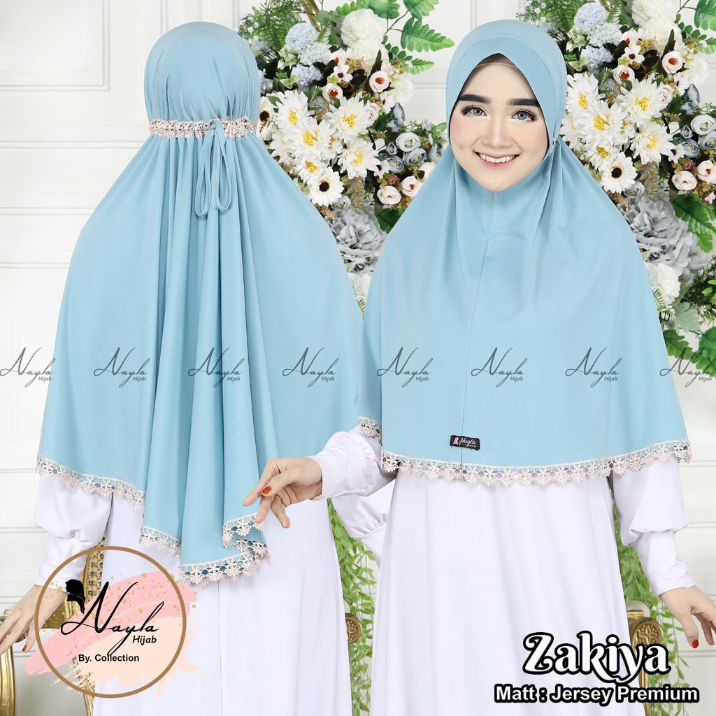 Jilbab Instan Jumbo Serut Zakiya Renda Import Kerudung Instan Jersey Super Premium Nayla Hija'b