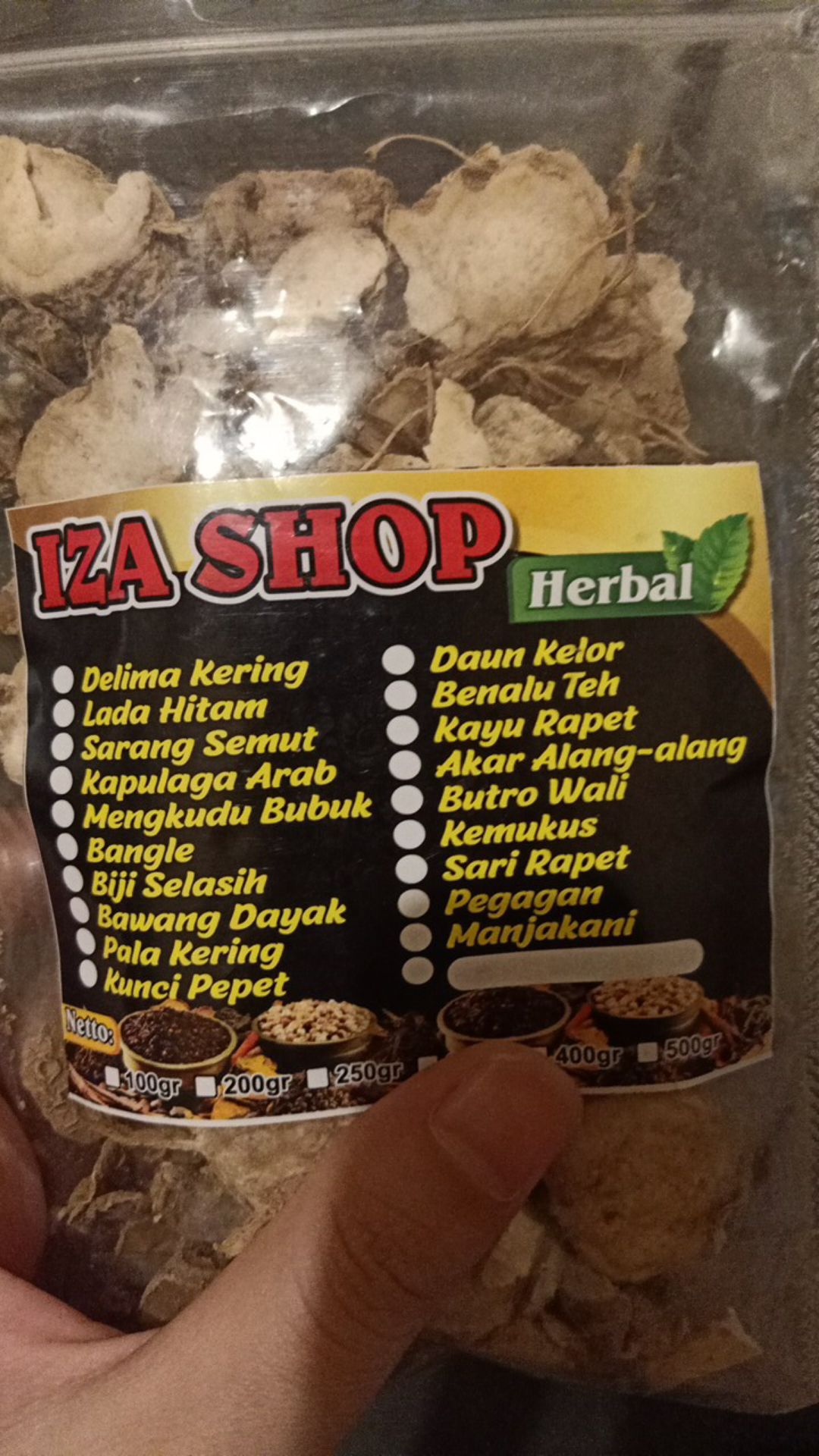 Temu Rapet/kunci Pepet Kering 100gr