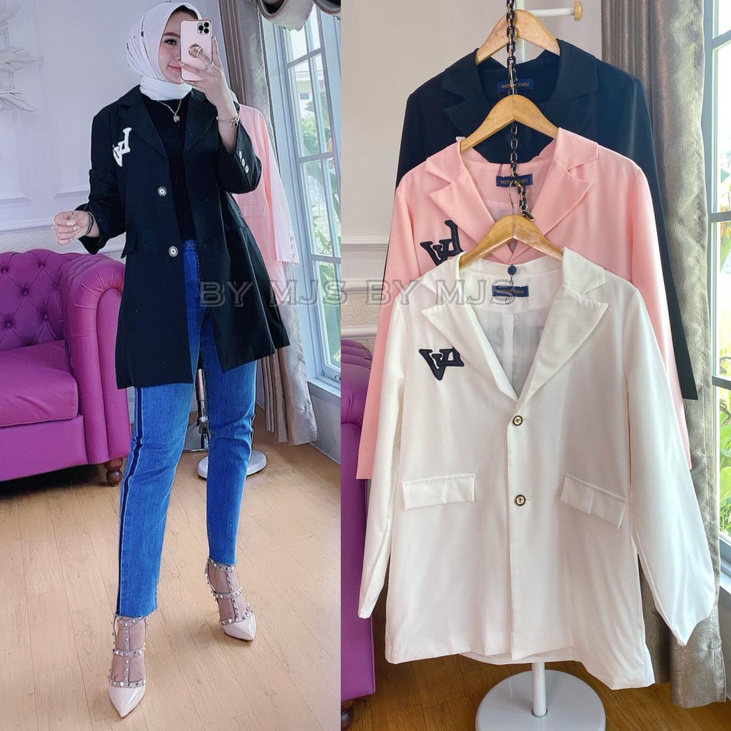 BLAZER LOUISE PREMIUM // BLAZER KATUN BORDIR PREMIUM TAG LABEL LV
