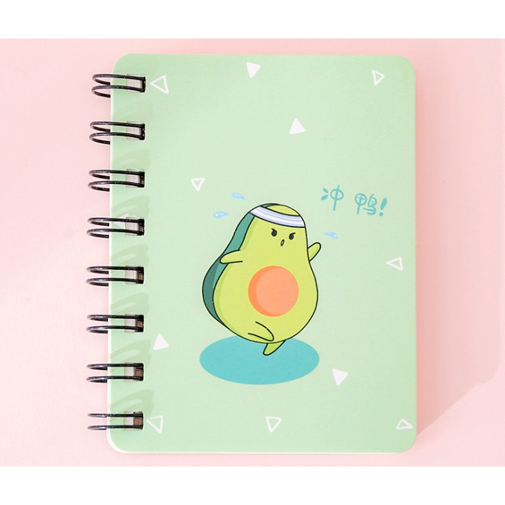 Notebook Gambar Kartun AVOCADO Lucu / Notes Buku Memo Mini Gambar Buah APUKAT Lucu / Buku Mini Imut-Avocado Lari Jogging
